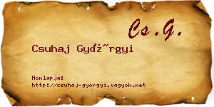 Csuhaj Györgyi névjegykártya