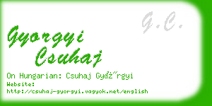 gyorgyi csuhaj business card